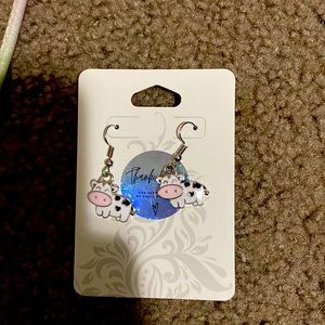 Cow fishhook earrings
